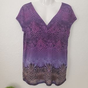 LIZ WEAR Purple Deco Top